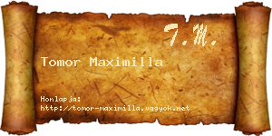 Tomor Maximilla névjegykártya